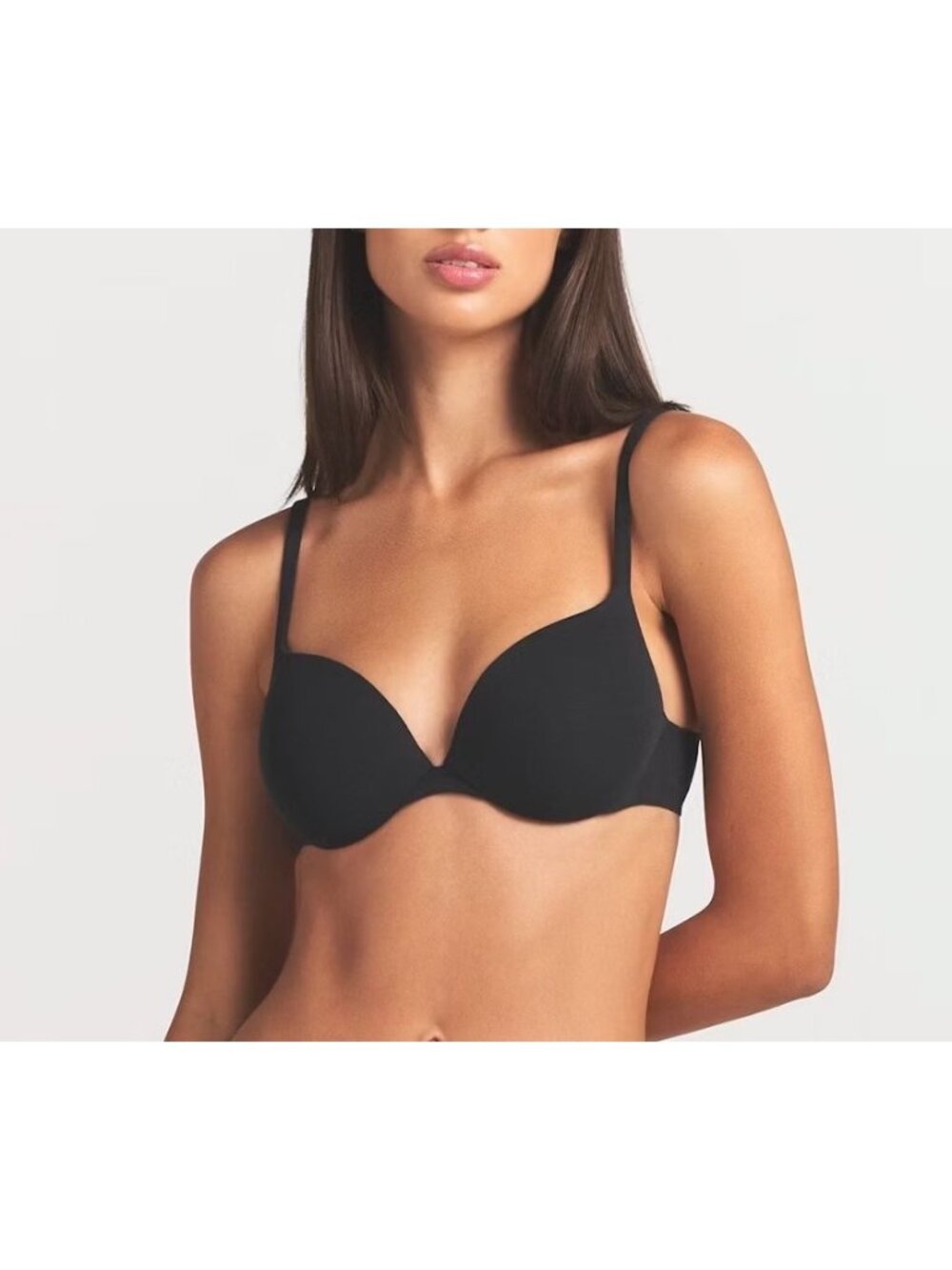 $64 NWT SKIMS EVERYDAY COTTON ULTIMATE BRA ONYX - 34DD